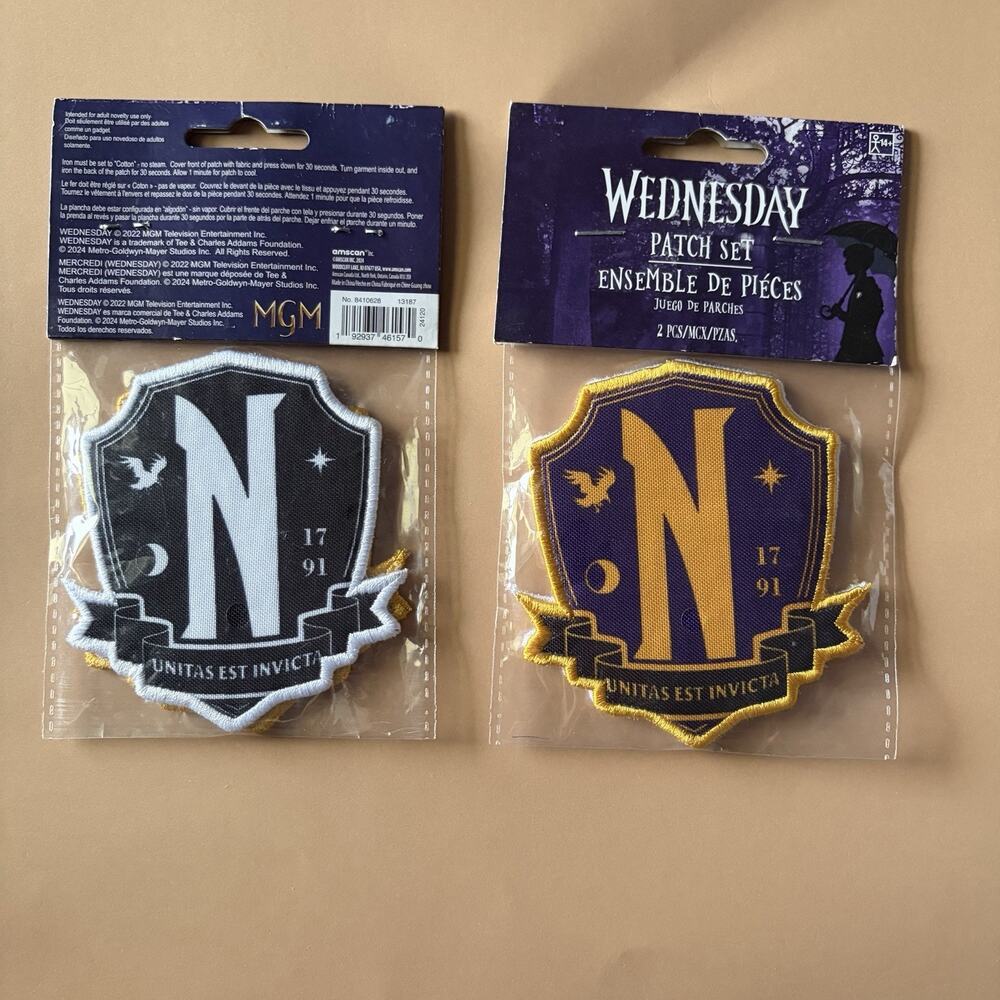 Wednesday Nevermore Academy School Patch 2 Pack The Addams Family